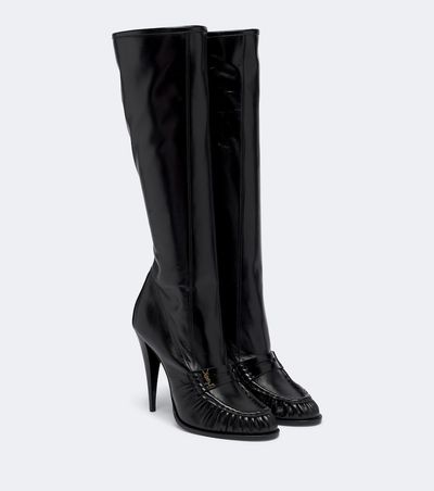 Saint Laurent Saint Laurent Le Loafer leather knee-high boots