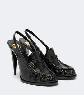 Saint Laurent Saint Laurent Le Loafer leather slingback pumps