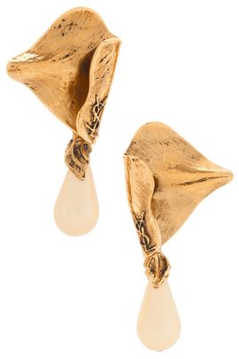 Saint Laurent Saint Laurent Leaf & Baroque Pearl Earrings