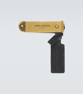 Saint Laurent Saint Laurent Leather-trimmed bill clip