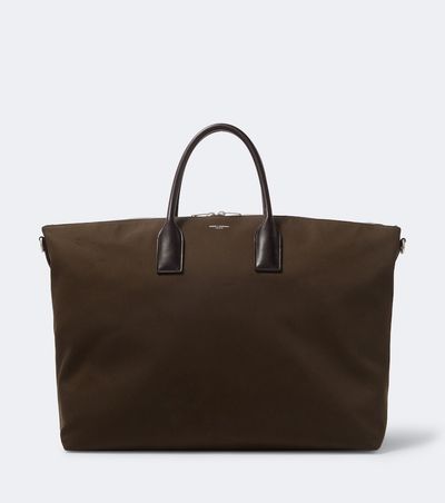 Saint Laurent Saint Laurent Leather-trimmed canvas tote bag