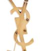 Saint Laurent Saint Laurent Leather Covered Cassandre Brooch - 2