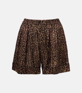 Saint Laurent Saint Laurent Leopard-print silk shorts