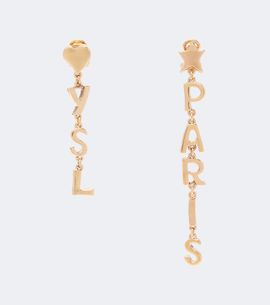 Saint Laurent Saint Laurent Logo drop earrings