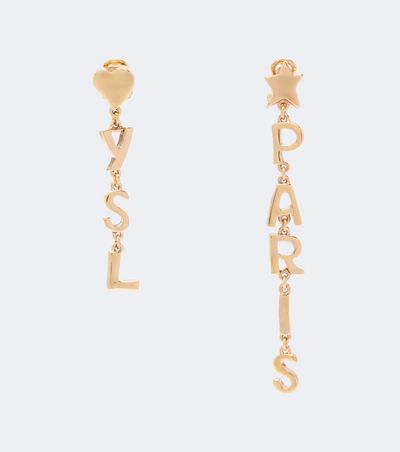 Saint Laurent Saint Laurent Logo drop earrings