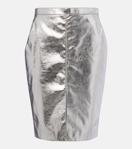 Saint Laurent Saint Laurent Metallic leather pencil skirt