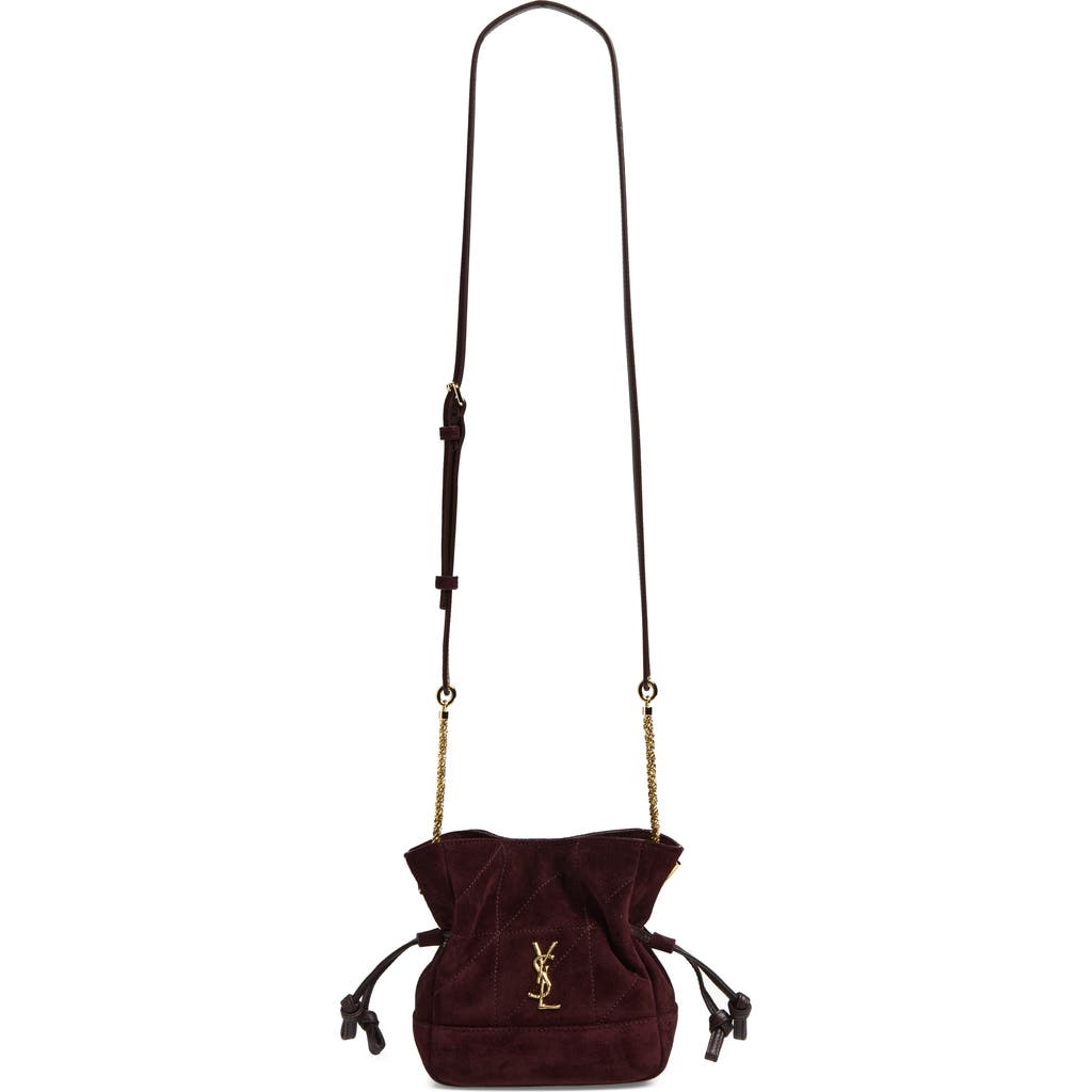 Saint Laurent Saint Laurent Mini Jamie Carré Rive Gauche Suede Shoulder Pouch