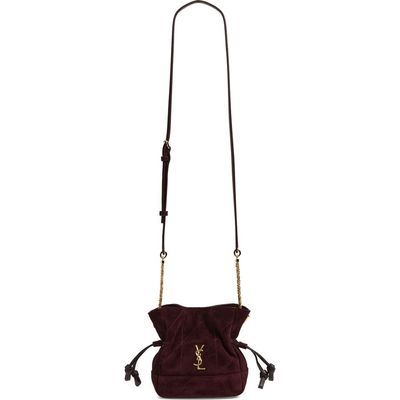 Saint Laurent Saint Laurent Mini Jamie Carré Rive Gauche Suede Shoulder Pouch