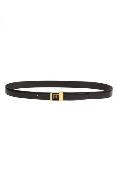 Saint Laurent Saint Laurent Monogram Buckle Leather Belt