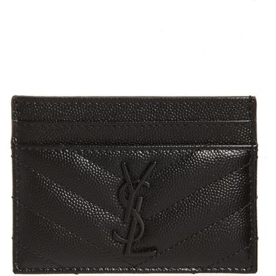 Saint Laurent Saint Laurent Monogram Leather Card Case