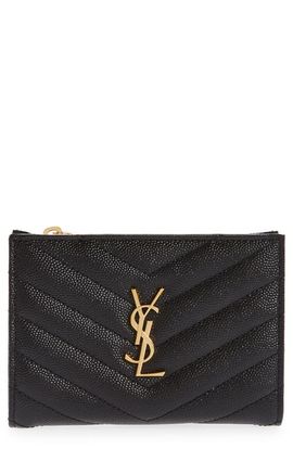 Saint Laurent Saint Laurent Monogram Matelassé Leather Bifold Wallet