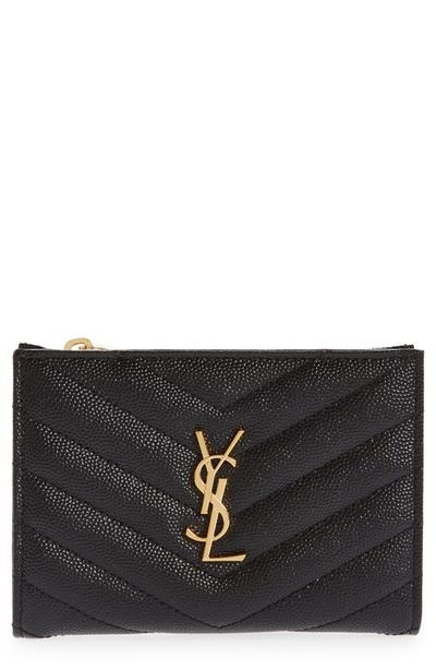 Saint Laurent Saint Laurent Monogram Matelassé Leather Bifold Wallet