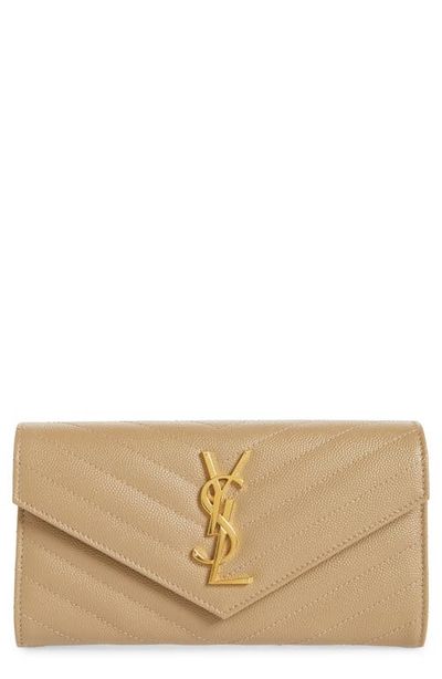 Saint Laurent Saint Laurent Monogramme Logo Leather Flap Wallet