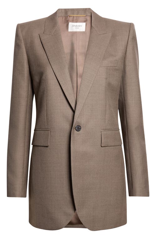 Saint Laurent Saint Laurent One-Button Longline Wool Twill Blazer