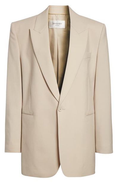 Saint Laurent Saint Laurent One-Button Wool Gabardine Blazer