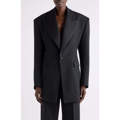 Saint Laurent Saint Laurent One Button Wool Tuxedo Blazer