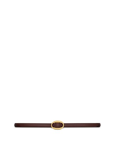 Saint Laurent Saint Laurent Oval Buckle Thin Reversible Belt