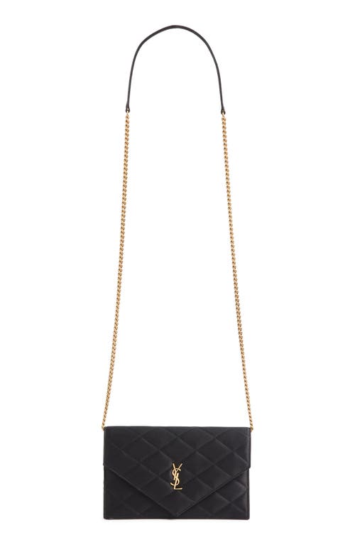 Saint Laurent Saint Laurent Paris Diamond Quilted Satin Wallet on a Chain