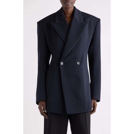 Saint Laurent Saint Laurent Pinstripe Double Breasted Wool Blazer
