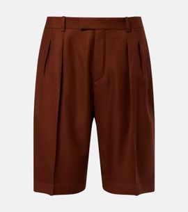 Saint Laurent Saint Laurent Pleated cashmere Bermuda shorts