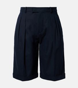 Saint Laurent Saint Laurent Pleated cotton Bermuda shorts