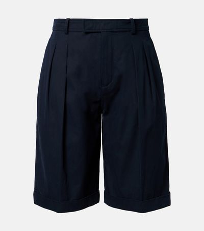 Saint Laurent Saint Laurent Pleated cotton Bermuda shorts