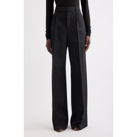 Saint Laurent Saint Laurent Pleated Wide Leg Wool Trousers