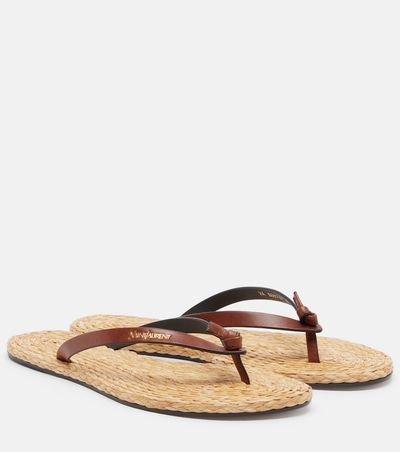 Saint Laurent Saint Laurent Pool leather-trimmed thong sandals