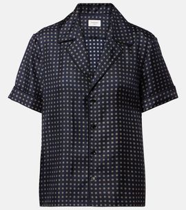 Saint Laurent Saint Laurent Printed silk satin pajama shirt