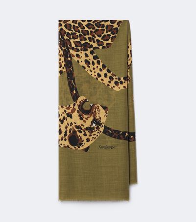 Saint Laurent Saint Laurent Printed wool scarf