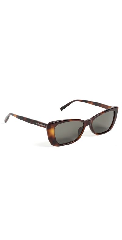 Saint Laurent Saint Laurent Rectangle Sunglasses Havana-Havana-Grey One