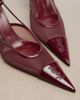 Saint Laurent Saint Laurent RenÃ©e leather-trimmed slingback pumps - 6
