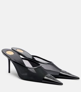 Saint Laurent Saint Laurent RenÃ©e mesh and leather mules