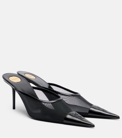Saint Laurent Saint Laurent RenÃ©e mesh and leather mules