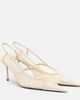 Saint Laurent Saint Laurent RenÃ©e mesh and leather slingback pumps - 1