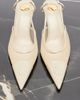 Saint Laurent Saint Laurent RenÃ©e mesh and leather slingback pumps - 6