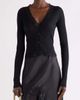Saint Laurent Saint Laurent Rib Cardigan with Lace Trim - 1