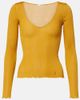 Saint Laurent Saint Laurent Ribbed-knit silk top - 1