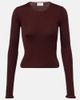 Saint Laurent Saint Laurent Ribbed-knit wool, cashmere, and silk top - 1