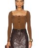 Saint Laurent Saint Laurent Ribbed Lacy Button Up Top - 1