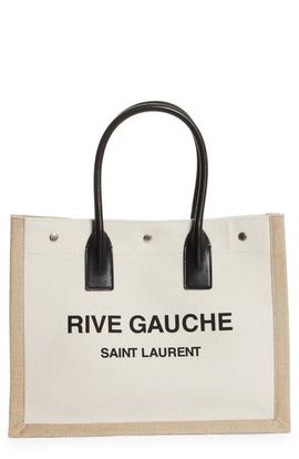 Saint Laurent Saint Laurent Rive Gauche Logo Canvas Tote