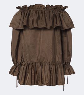 Saint Laurent Saint Laurent Ruffled poplin minidress