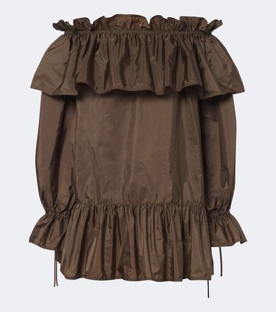 Saint Laurent Saint Laurent Ruffled poplin minidress