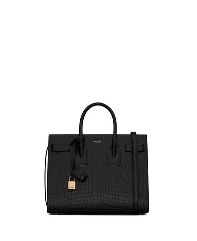 Saint Laurent Saint Laurent Sac De Jour in Crocodile-Embossed Leather