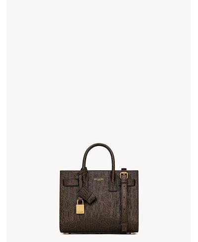 Saint Laurent Saint Laurent Sac De Jour Mini Embossed Leather Satchel