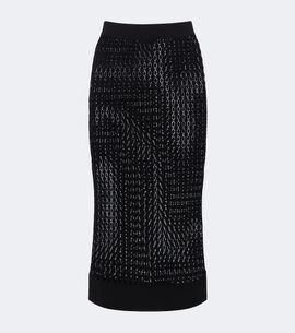 Saint Laurent Saint Laurent Semi-sheer pointelle midi skirt