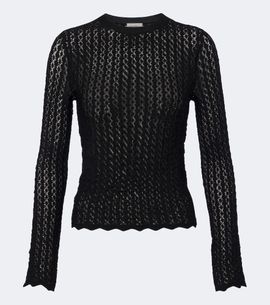 Saint Laurent Saint Laurent Semi-sheer pointelle top