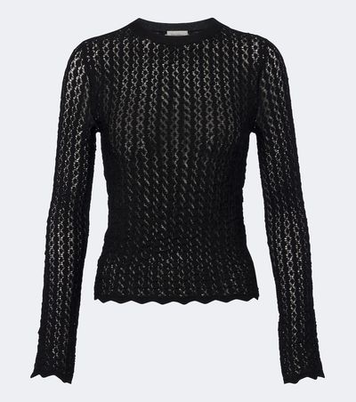 Saint Laurent Saint Laurent Semi-sheer pointelle top