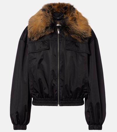 Saint Laurent Saint Laurent Shearling-trimmed blouson jacket