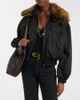 Saint Laurent Saint Laurent Shearling-trimmed blouson jacket - 2